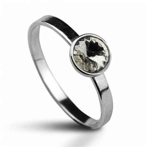 Stříbrný prsten s kamenem Crystals from Swarovski®, > varianta 46