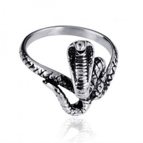 Ocelový prsten - kobra > varianta 60