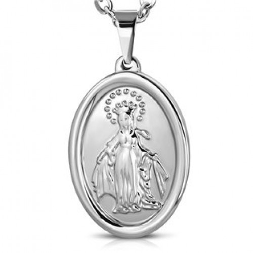 Ocelový přívěšek - amulet Panenka Marie