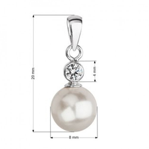 Stříbrný přívěšek s bílou perlou Crystals from Swarovski®