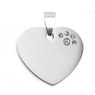 Ocelový přívěšek srdíčko s kamínky