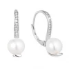 Další: Stříbrné náušnice visací s bílou říční perlou