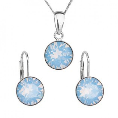 Sada stříbrných šperků s kameny Crystals from Swarovski® Blue Opal > varianta Blue Opal