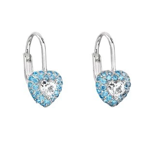 Stříbrné dívčí náušnice s modrými zirkony > varianta Modrá