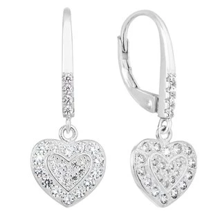 Visací stříbrné náušnice srdíčka