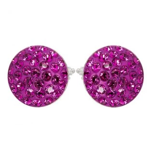 Stříbrné náušnice s krystaly Crystals from Swarovski®, FUCHSIA