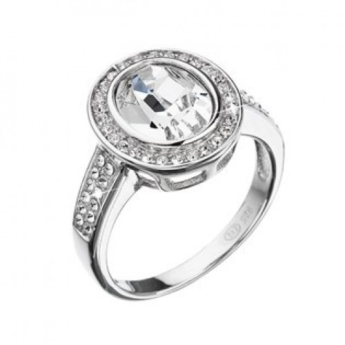 Stříbrný prsten s kamínky Crystals from Swarovski®, Crystal > varianta 52