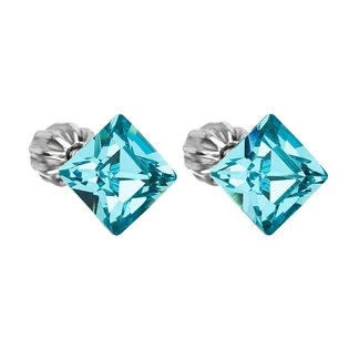 Stříbrné náušnice Crystals from Swarovski®, Light Turquoise