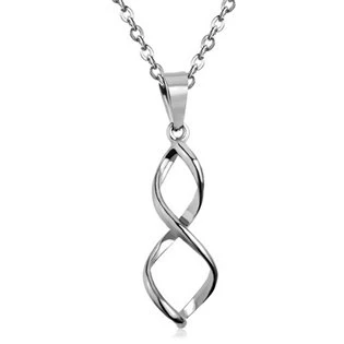 Ocelový řetízek s přívěškem - spirálka