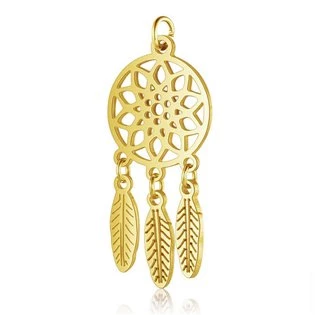 Zlacený ocelový přívěšek lapač snů