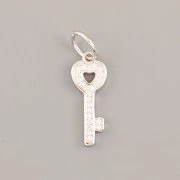 Přívěsek KLÍČ SE ZIRKONY - Ag925 rhodium