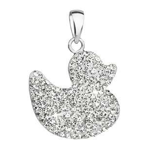Stříbrný přívěšek kachnička s krystaly Crystals from Swarovski®