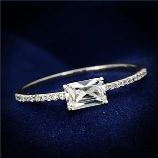 Stříbrný prsten - obdélníkový zirkon > varianta 50