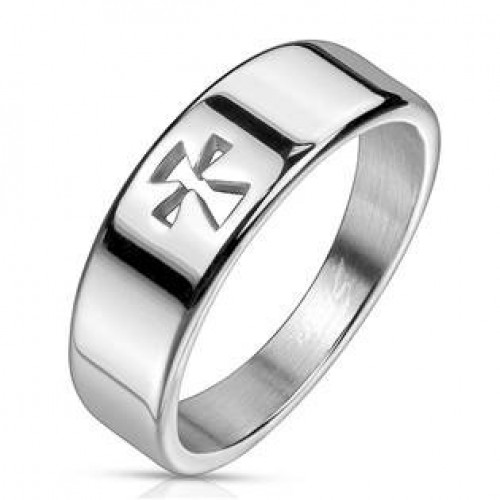 Pánský ocelový prsten templářský kříž > varianta 65