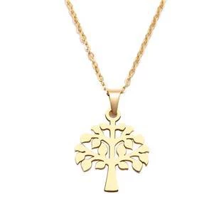 Zlacený ocelový náhrdelník strom života