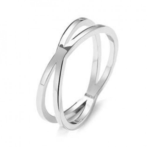Překřížený ocelový prsten > varianta 52