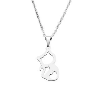 Ocelový náhrdelník s kočičkou