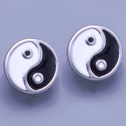 Náušnice Jin Jang z chirurgické oceli