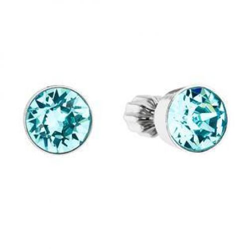 Stříbrné náušnice s krystaly Crystals from Swarovski > varianta Light Turquoise