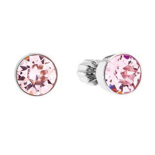 Stříbrné náušnice s krystaly Crystals from Swarovski > varianta Light Rose