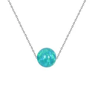 Ocelový náhrdelník s opálem - kulička 6 mm > varianta Tyrkys