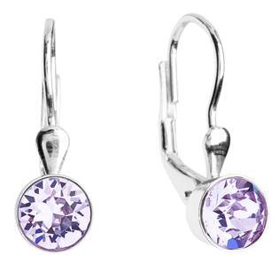 Stříbrné náušnice s krystaly Crystals from Swarovski® > varianta Violet