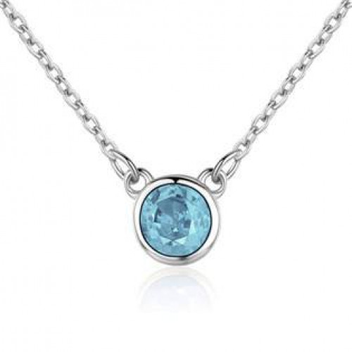 Stříbrný náhrdelník s kulatým tyrkysovým kamenem > varianta Tyrkys