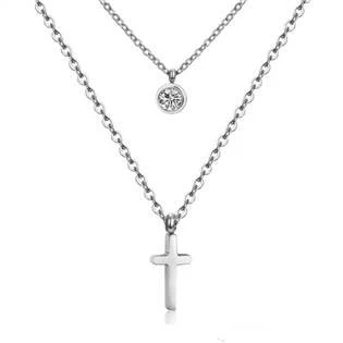 Dvojitý ocelový náhrdelník s přívěšky