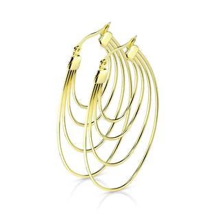 Zlacené ocelové náušnice kruhy