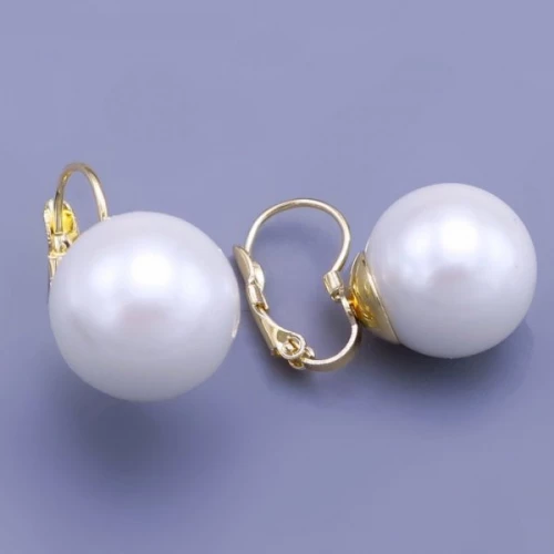 Zlacené náušnice kuličky z chirurgické oceli