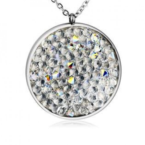 Ocelový náhrdelník s krystaly Crystals from Swarovski®, CRYSTAL AB > varianta CRYSTAL AB