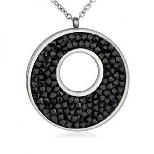 Ocelový náhrdelník s krystaly Crystals from Swarovski®, BLACK JET > varianta BLACK JET