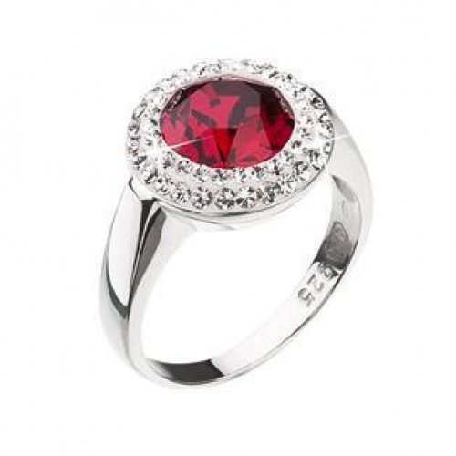 Stříbrný prsten Crystals from Swarovski®, Siam > varianta 52