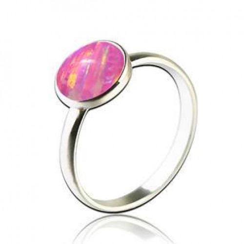 Stříbrný prsten s opálem 8 mm > varianta Rose