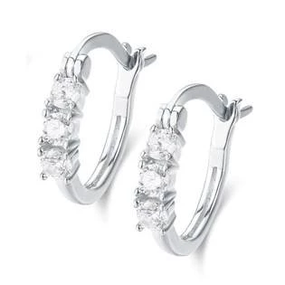 Stříbrné náušnice kroužky se zirkony