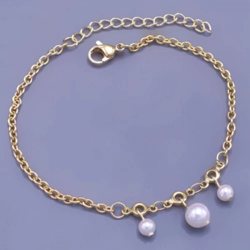 Pozlacený náramek s perličkami Swarovski