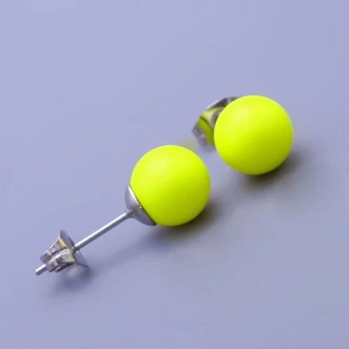 Náušnice Swarovski neon pastel 8mm > varianta Žlutá