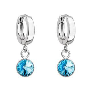 Stříbrné visací náušnice s krystalem Crystals from Swarovski® > varianta aqua