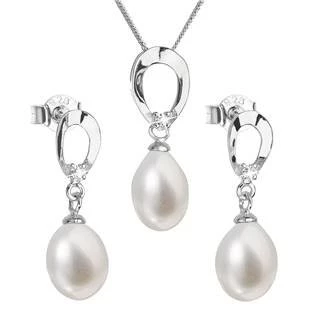 Perlová souprava z říčních perel bílá