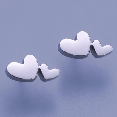 Náušnice jemná srdíčka z chirurgické oceli