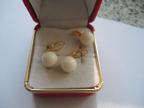 Zlacené náušnice perly s přívěskem