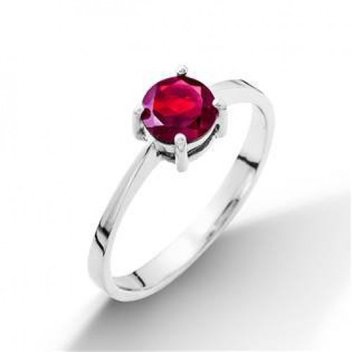 Stříbrný prsten s rubínem 6 mm