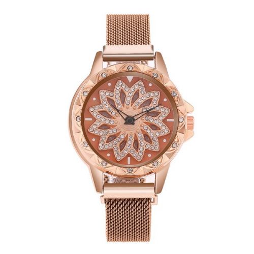 Luxusní dámské hodinky s otáčecím ciferníkem > varianta gold rose