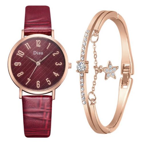 Dámské hodinky luxusní s náramkem v červeném
