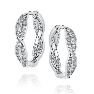 Stříbrné proplétané náušnice se zirkony