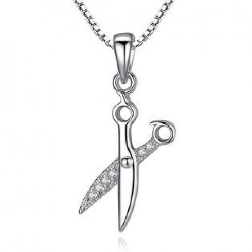 Stříbrný náhrdelník s nůžkami