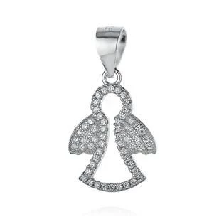 Stříbrný přívěšek andílek se zirkony