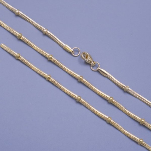 Pozlacený řetízek s perličkami z chirurgické oceli