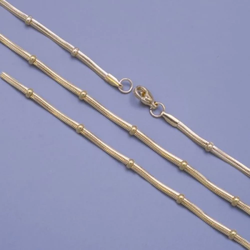 Pozlacený řetízek s perličkami z chirurgické oceli