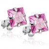Další: Ocelové náušnice - růžové zirkony 6x6 mm > varianta Růžové
